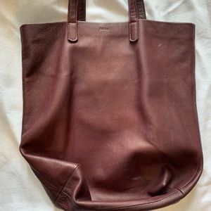 Baggu leather tote bag Oxblood color
